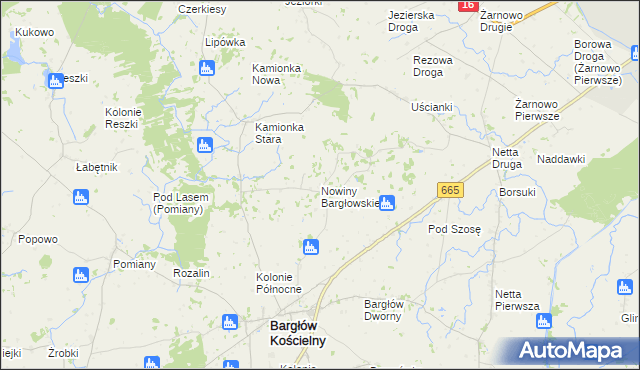 mapa Nowiny Bargłowskie, Nowiny Bargłowskie na mapie Targeo