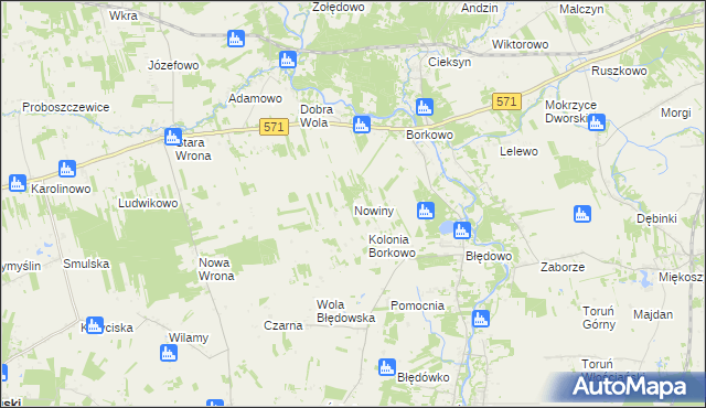 mapa Nowiny gmina Nasielsk, Nowiny gmina Nasielsk na mapie Targeo