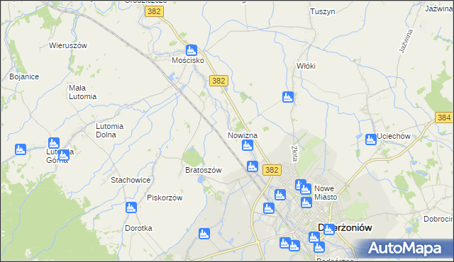 mapa Nowizna gmina Dzierżoniów, Nowizna gmina Dzierżoniów na mapie Targeo