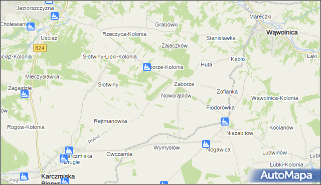 mapa Noworąblów, Noworąblów na mapie Targeo