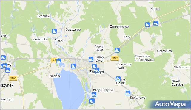 mapa Nowy Dwór gmina Zbąszyń, Nowy Dwór gmina Zbąszyń na mapie Targeo