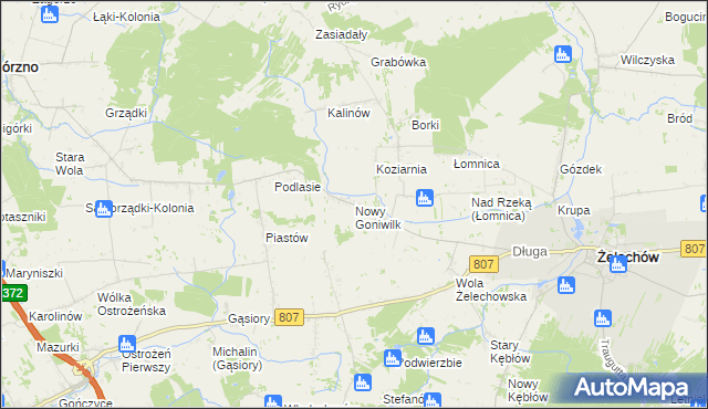 mapa Nowy Goniwilk, Nowy Goniwilk na mapie Targeo