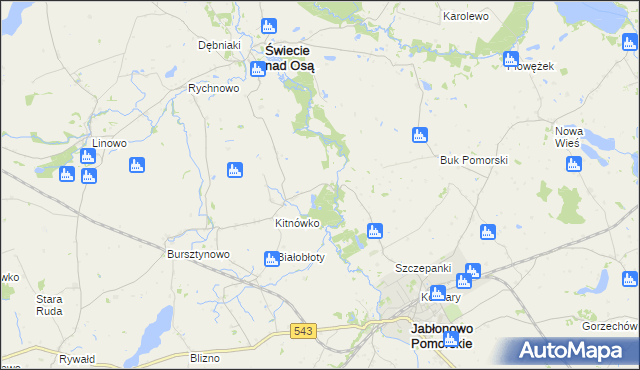mapa Nowy Młyn gmina Świecie nad Osą, Nowy Młyn gmina Świecie nad Osą na mapie Targeo