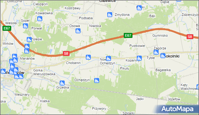 mapa Nowy Ochędzyn, Nowy Ochędzyn na mapie Targeo