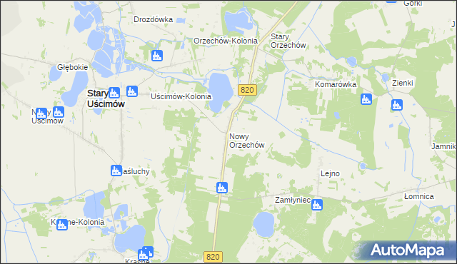 mapa Nowy Orzechów, Nowy Orzechów na mapie Targeo