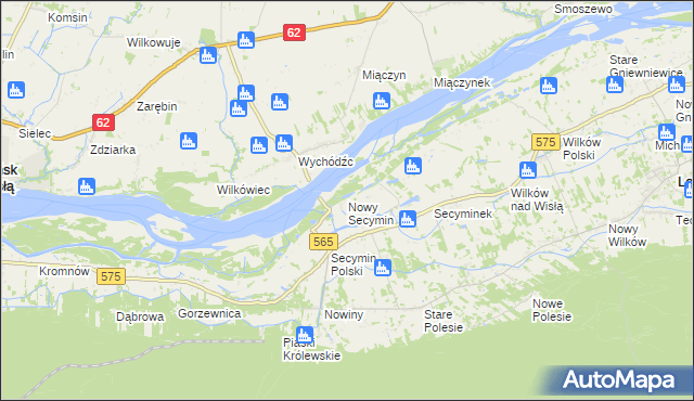 mapa Nowy Secymin, Nowy Secymin na mapie Targeo