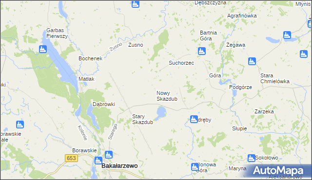 mapa Nowy Skazdub, Nowy Skazdub na mapie Targeo