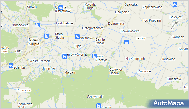 mapa Nowy Skoszyn, Nowy Skoszyn na mapie Targeo