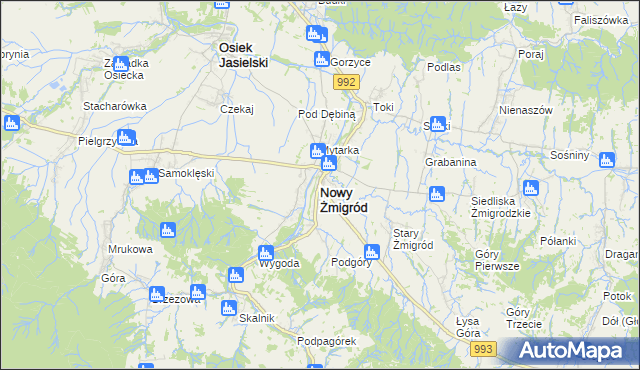 mapa Nowy Żmigród, Nowy Żmigród na mapie Targeo