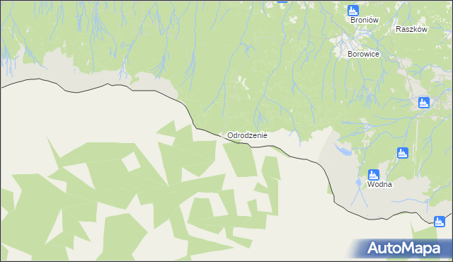 mapa Odrodzenie gmina Podgórzyn, Odrodzenie gmina Podgórzyn na mapie Targeo