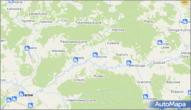 mapa Odrynki, Odrynki na mapie Targeo