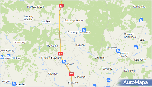 mapa Oględa, Oględa na mapie Targeo