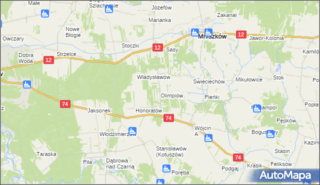 mapa Olimpiów, Olimpiów na mapie Targeo