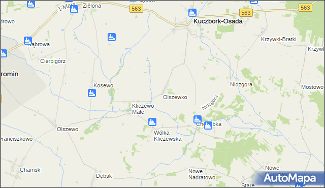 mapa Olszewko gmina Kuczbork-Osada, Olszewko gmina Kuczbork-Osada na mapie Targeo