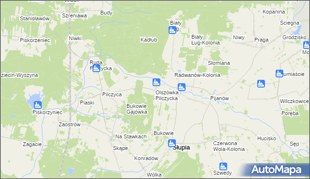 mapa Olszówka Pilczycka, Olszówka Pilczycka na mapie Targeo