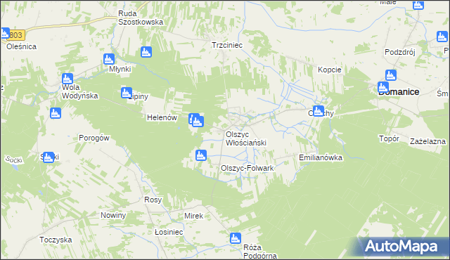 mapa Olszyc Włościański, Olszyc Włościański na mapie Targeo