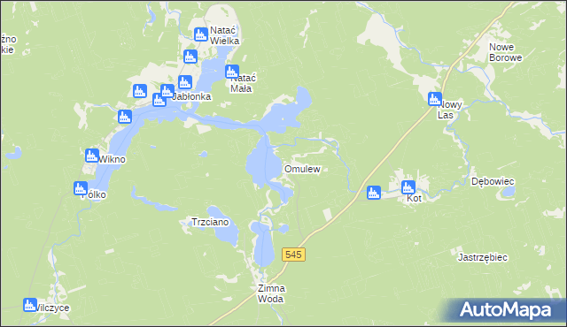 mapa Omulew, Omulew na mapie Targeo