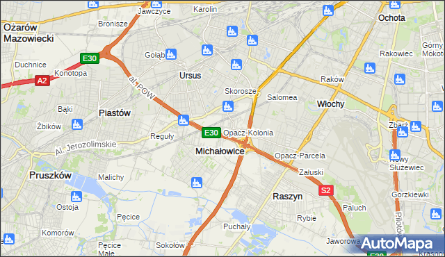 mapa Opacz-Kolonia, Opacz-Kolonia na mapie Targeo