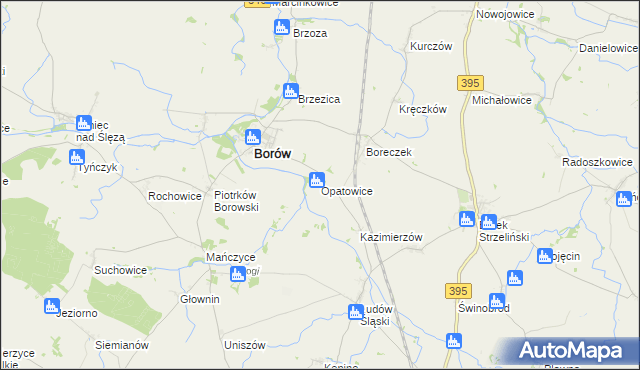 mapa Opatowice gmina Borów, Opatowice gmina Borów na mapie Targeo