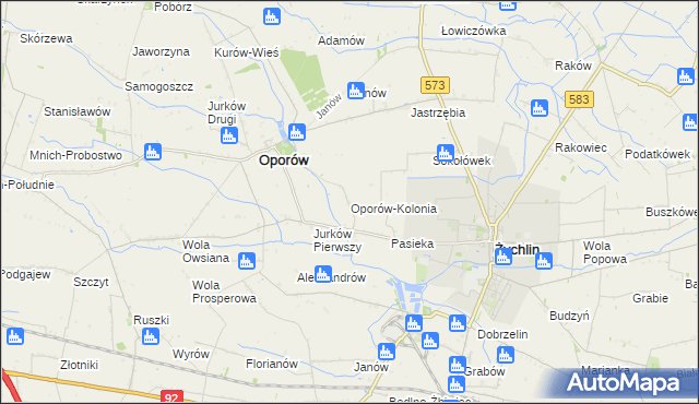 mapa Oporów-Kolonia, Oporów-Kolonia na mapie Targeo