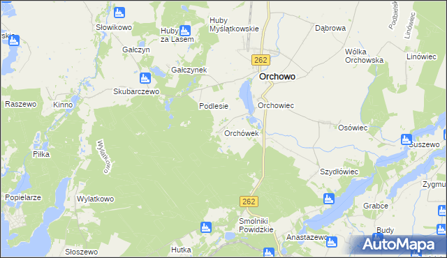 mapa Orchówek gmina Orchowo, Orchówek gmina Orchowo na mapie Targeo