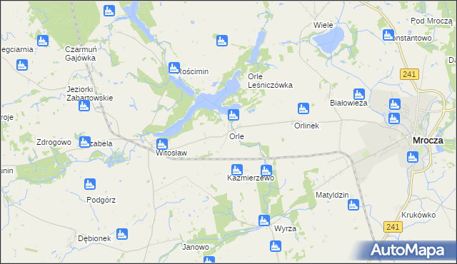 mapa Orle gmina Mrocza, Orle gmina Mrocza na mapie Targeo