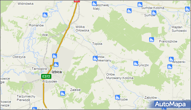 mapa Orłów Drewniany, Orłów Drewniany na mapie Targeo