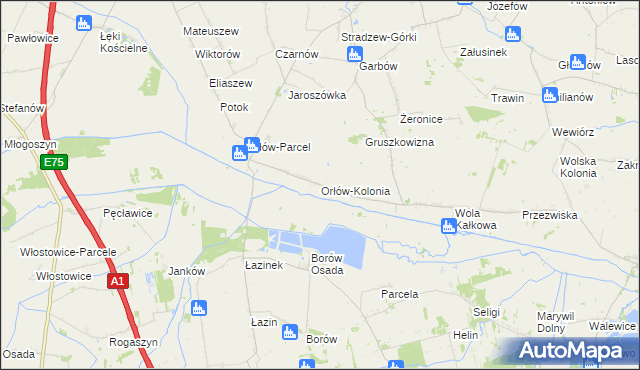 mapa Orłów-Kolonia, Orłów-Kolonia na mapie Targeo