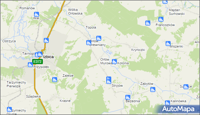 mapa Orłów Murowany-Kolonia, Orłów Murowany-Kolonia na mapie Targeo