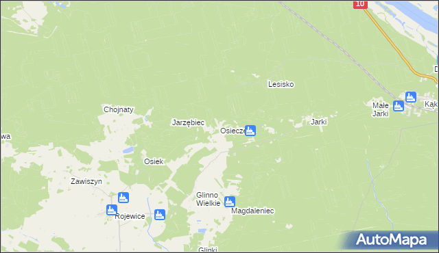 mapa Osieczek gmina Rojewo, Osieczek gmina Rojewo na mapie Targeo