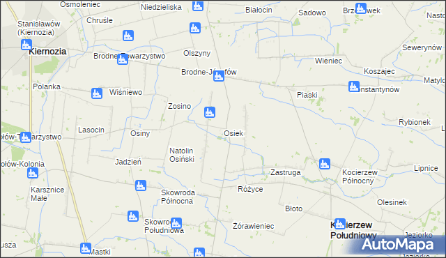 mapa Osiek gmina Kocierzew Południowy, Osiek gmina Kocierzew Południowy na mapie Targeo