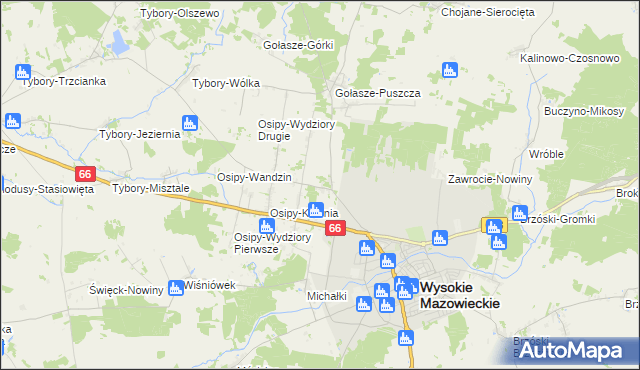 mapa Osipy-Lepertowizna, Osipy-Lepertowizna na mapie Targeo