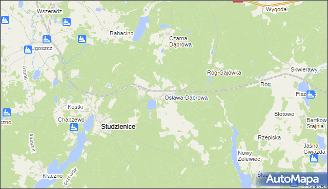 mapa Osława-Dąbrowa, Osława-Dąbrowa na mapie Targeo