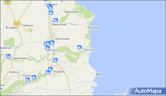 mapa Osłonino, Osłonino na mapie Targeo