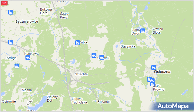 mapa Osówek gmina Osieczna, Osówek gmina Osieczna na mapie Targeo