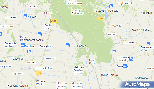 mapa Osówie, Osówie na mapie Targeo