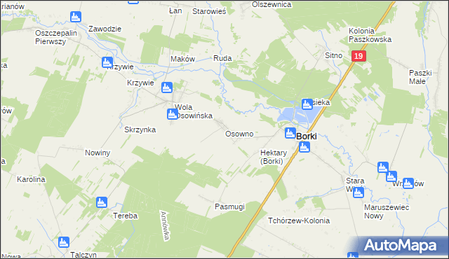 mapa Osowno, Osowno na mapie Targeo