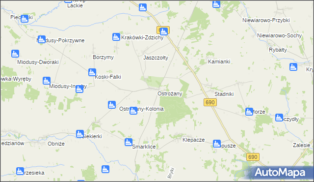 mapa Ostrożany, Ostrożany na mapie Targeo