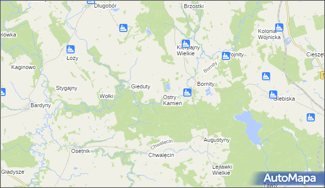 mapa Ostry Kamień, Ostry Kamień na mapie Targeo