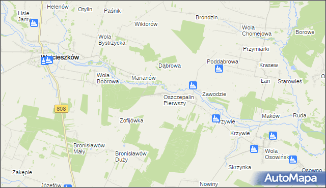 mapa Oszczepalin Pierwszy, Oszczepalin Pierwszy na mapie Targeo