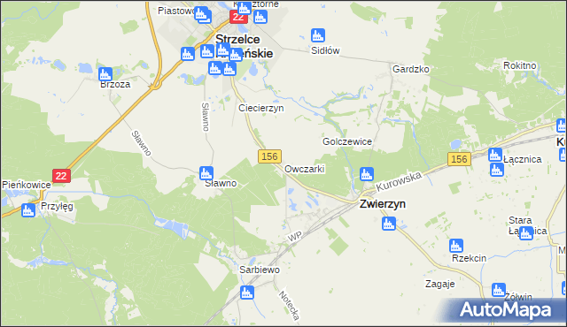 mapa Owczarki gmina Zwierzyn, Owczarki gmina Zwierzyn na mapie Targeo