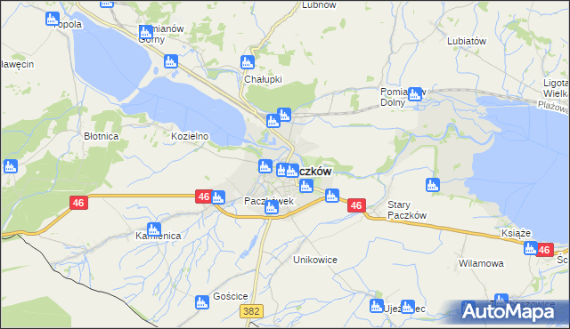 mapa Paczków powiat nyski, Paczków powiat nyski na mapie Targeo