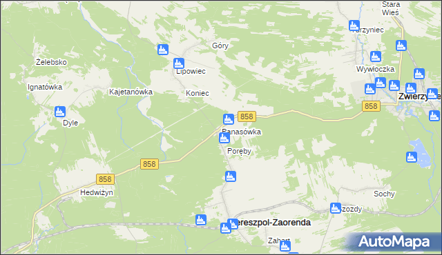 mapa Panasówka, Panasówka na mapie Targeo