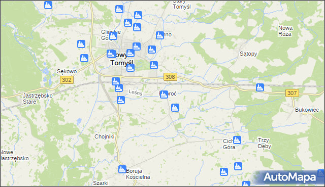 mapa Paproć, Paproć na mapie Targeo