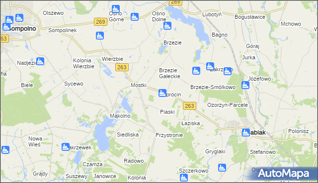 mapa Paprocin, Paprocin na mapie Targeo