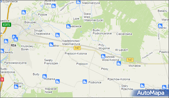 mapa Pasztowa Wola, Pasztowa Wola na mapie Targeo