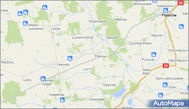 mapa Patków gmina Łosice, Patków gmina Łosice na mapie Targeo