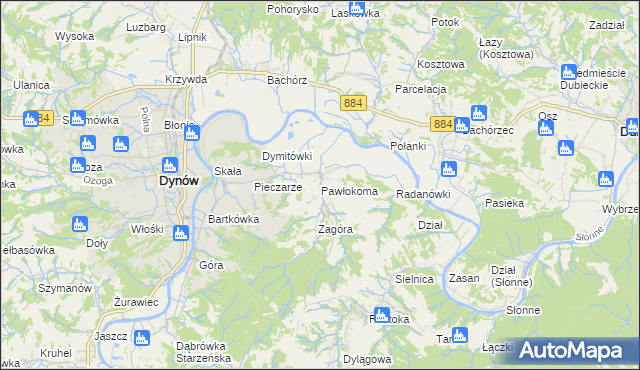 mapa Pawłokoma, Pawłokoma na mapie Targeo