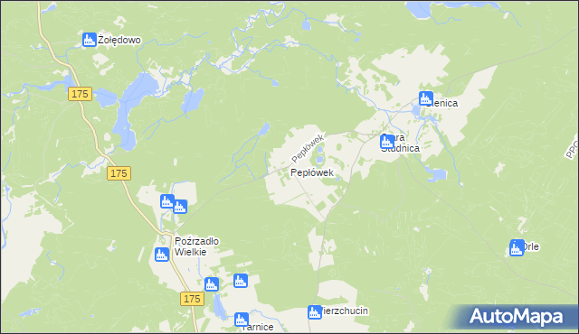 mapa Pepłówek, Pepłówek na mapie Targeo