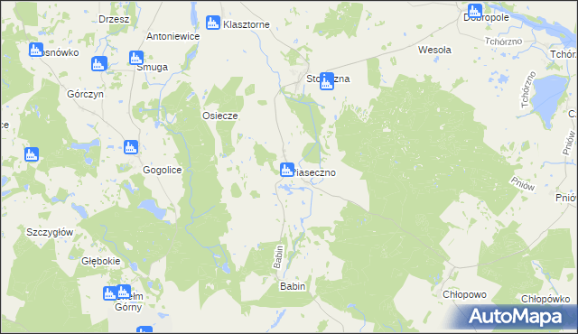 mapa Piaseczno gmina Trzcińsko-Zdrój, Piaseczno gmina Trzcińsko-Zdrój na mapie Targeo